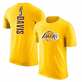 Los Angeles Lakers 3 Anthony Davis Yellow T-Shirt,baseball caps,new era cap wholesale,wholesale hats